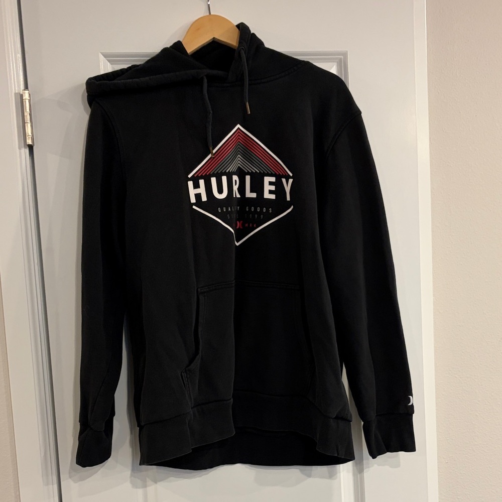 Hurley Black Hoodie with Red Accents